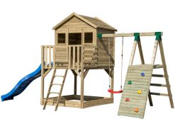 Domek dziecięcy Big BOB ze ślizgiem i pojedyńczą huśtawką i ścianką wspinaczkową