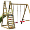 Huśtawka podwójna ze ślizgiem i ścianką wspinaczkową